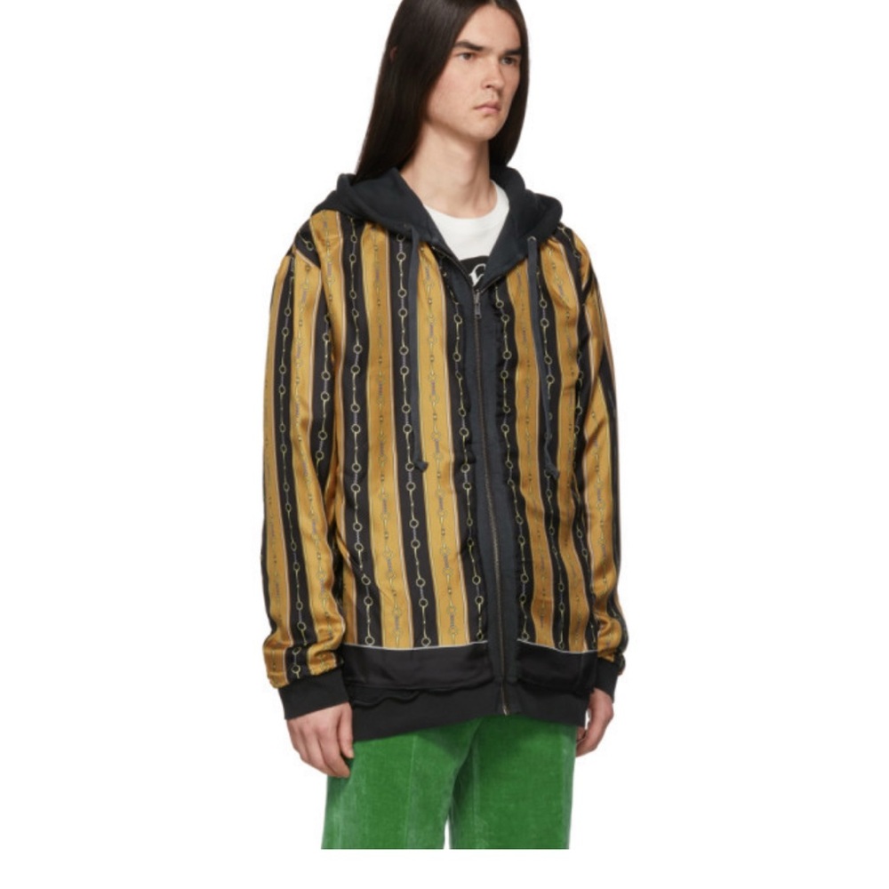 Gucci Men Jumper Hooded Distressed Full Zip Heavy Reversible Jacket - Picture 9 of 10
